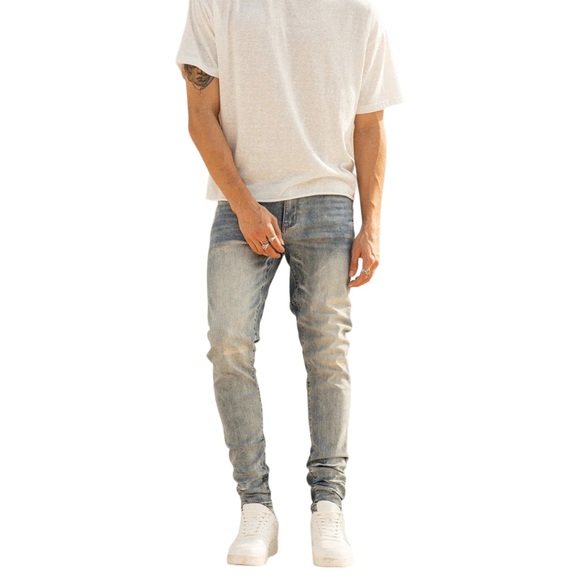 NEW Kollar 203 Skinny Essential Earth Blue Denim Jeans Comfort Men’s Size 42 - Picture 12 of 12